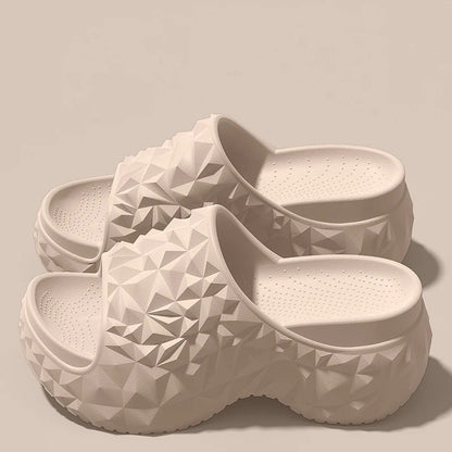 Soleil Cushioned Platform Slides - Khaki