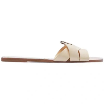 Solena Flat T-Strap Sandals - Beige