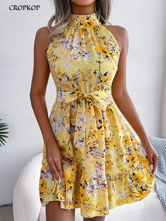 Sol Halter Floral Dress