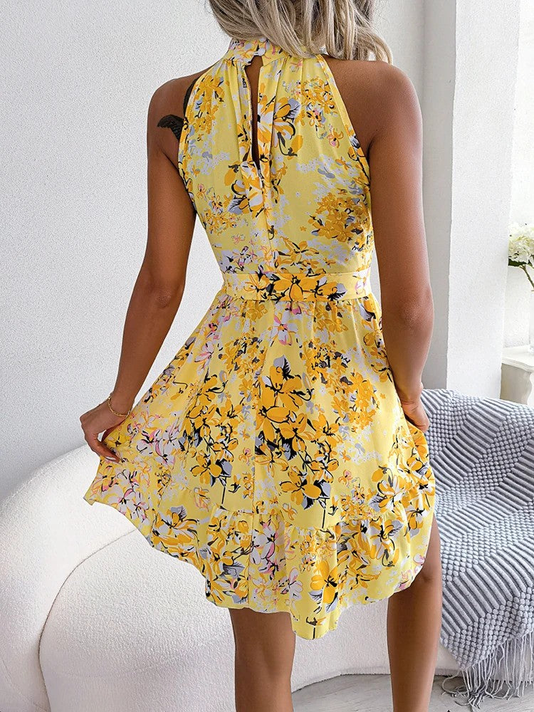 Sol Halter Floral Dress