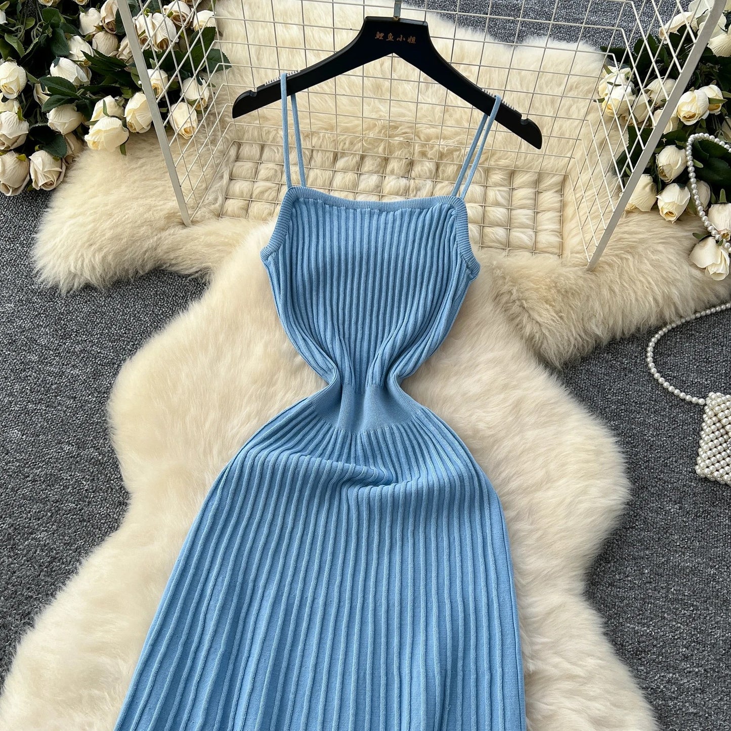 Opatija Knitted Midi Dress - Azure