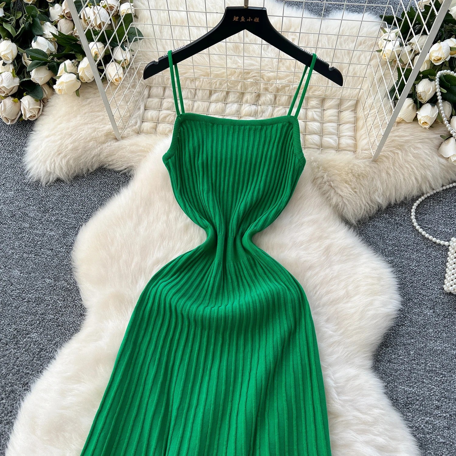 Opatija Knitted Midi Dress - Forest Green