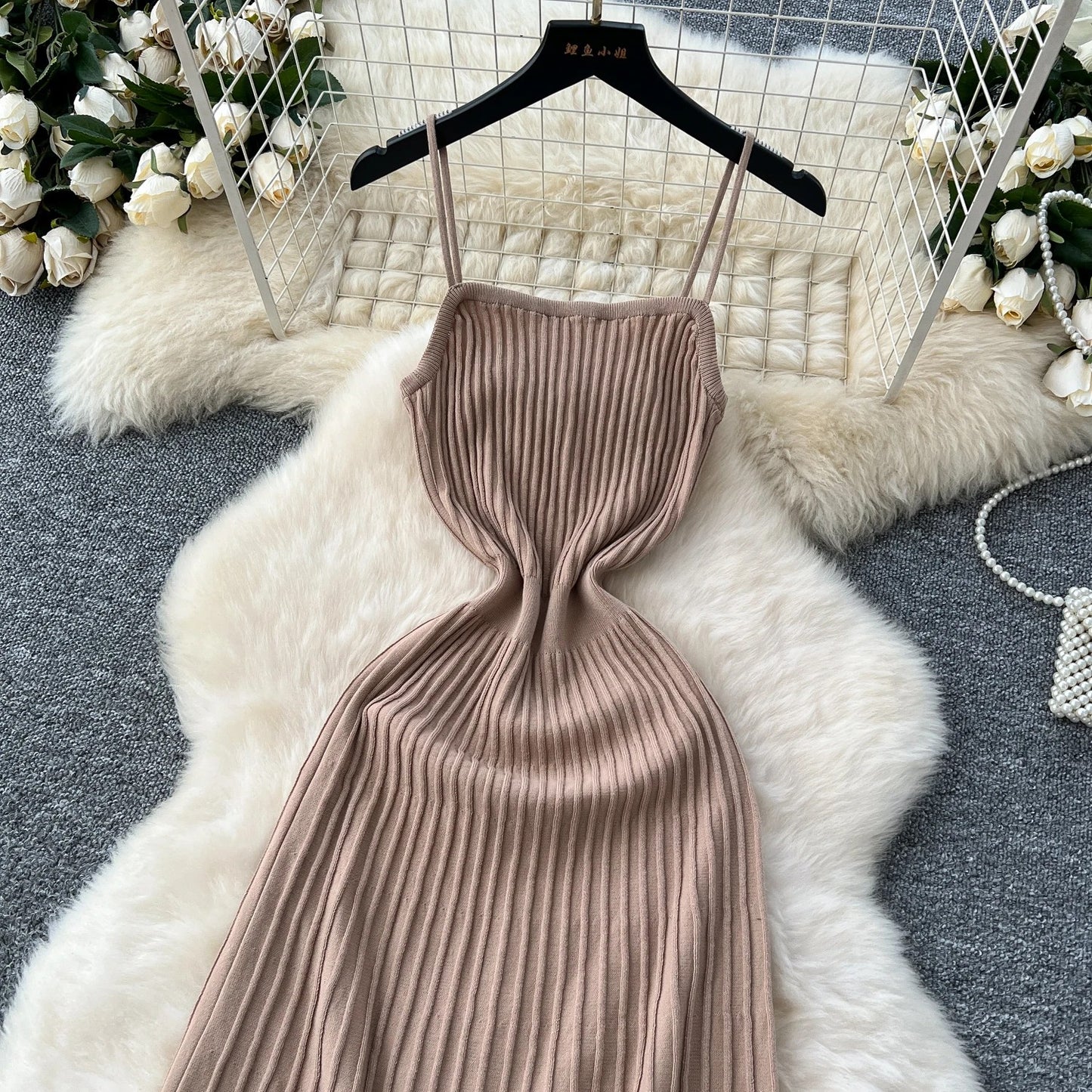 Opatija Knitted Midi Dress - Khaki