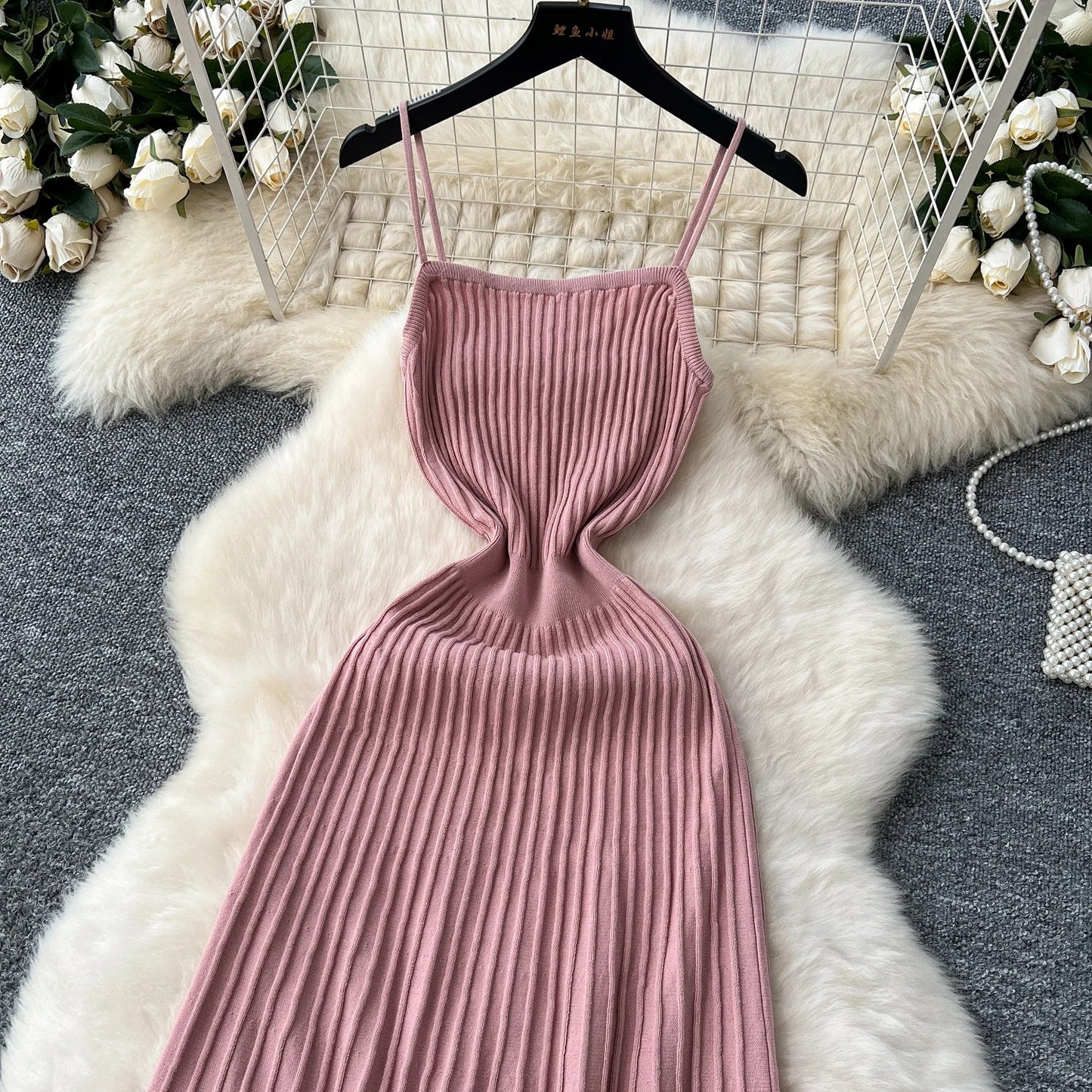 Opatija Knitted Midi Dress - Rose Pink