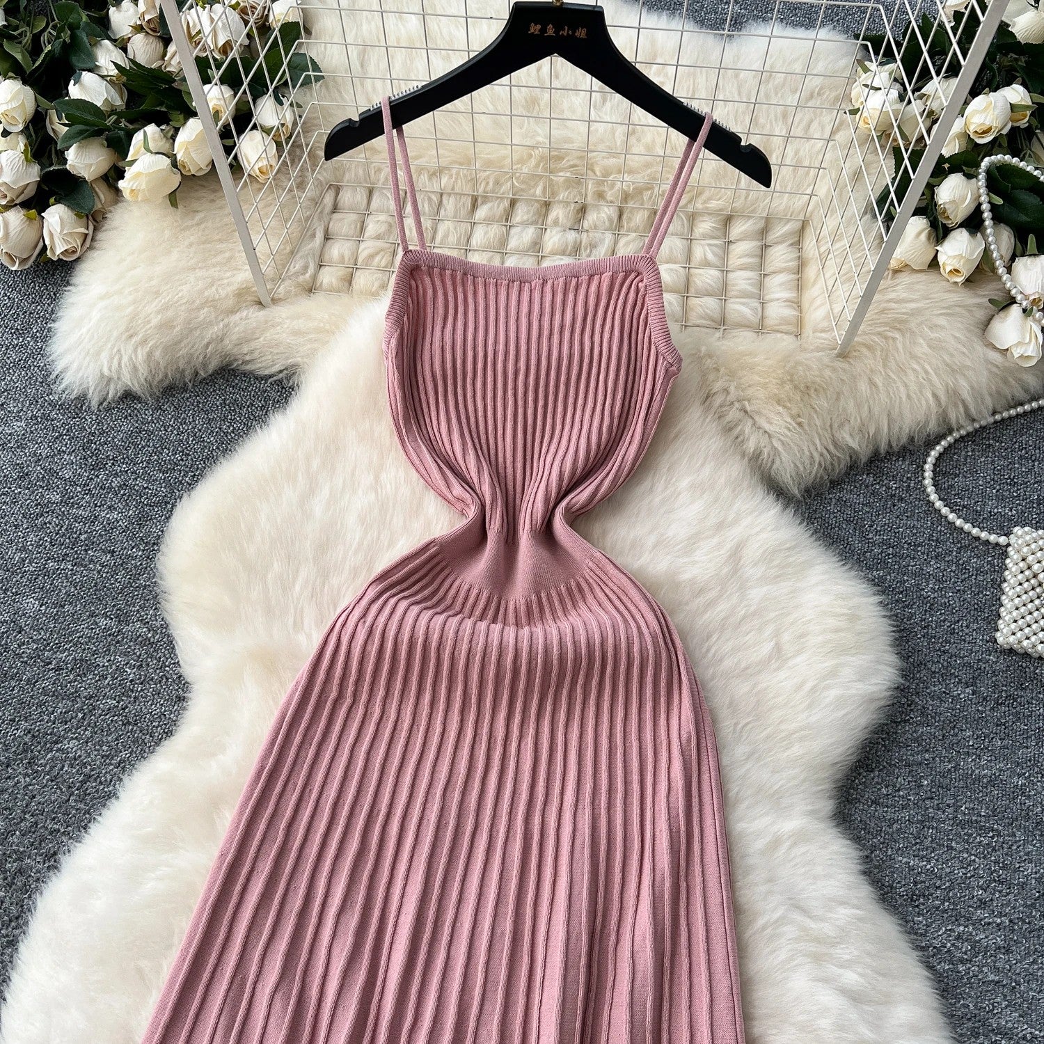 Opatija Knitted Midi Dress - Rose Pink