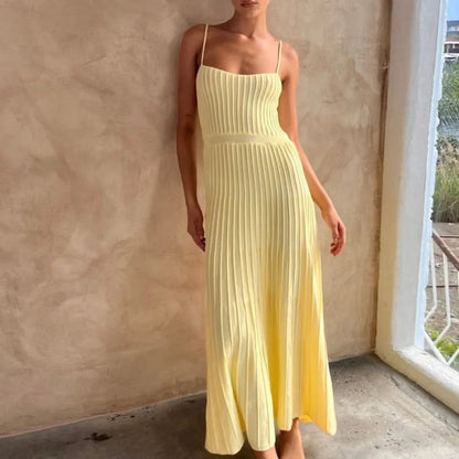 Opatija Knitted Midi Dress - Sunshine Yellow