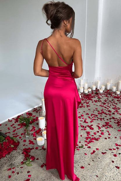 Ophelia One-Shoulder Satin Gown