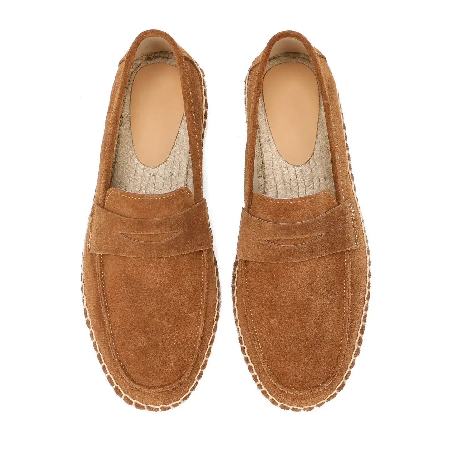 Ora Suede Leather Espadrille Loafers