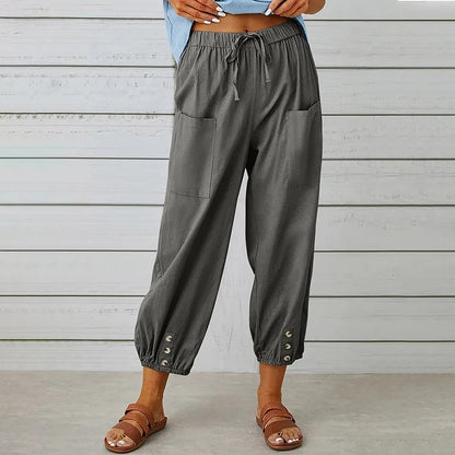 Sorano Cotton Linen Pants - Dark Gray