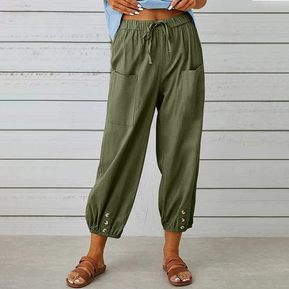 Sorano Cotton Linen Pants - Olive