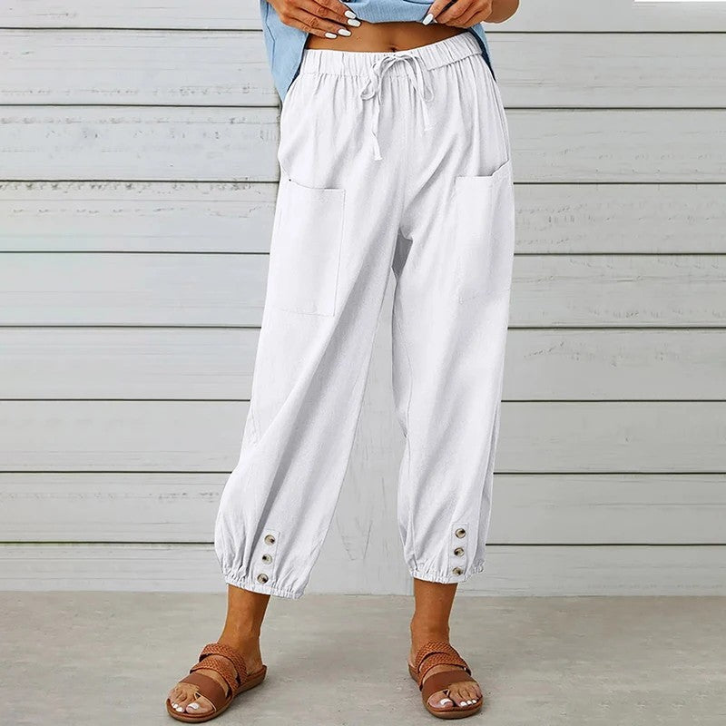 Sorano Cotton Linen Pants - White