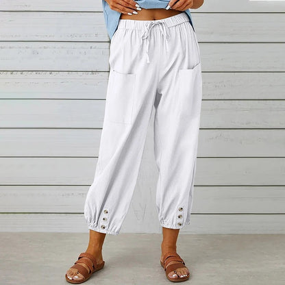 Sorano Cotton Linen Pants - White