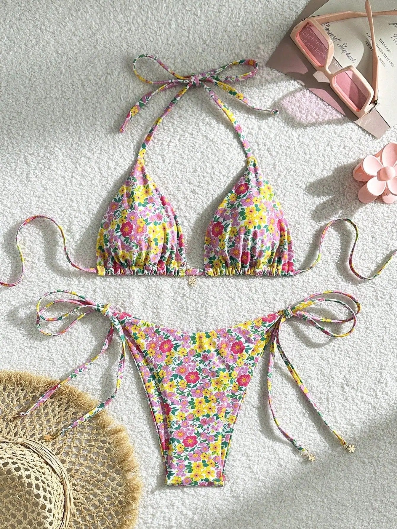 Sorano Floral Print Bikini Set - Pink