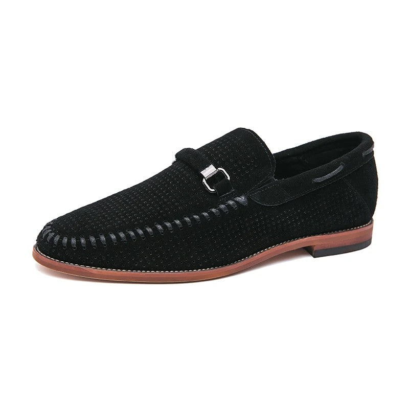 Sorano Genuine Leather Loafers - Black