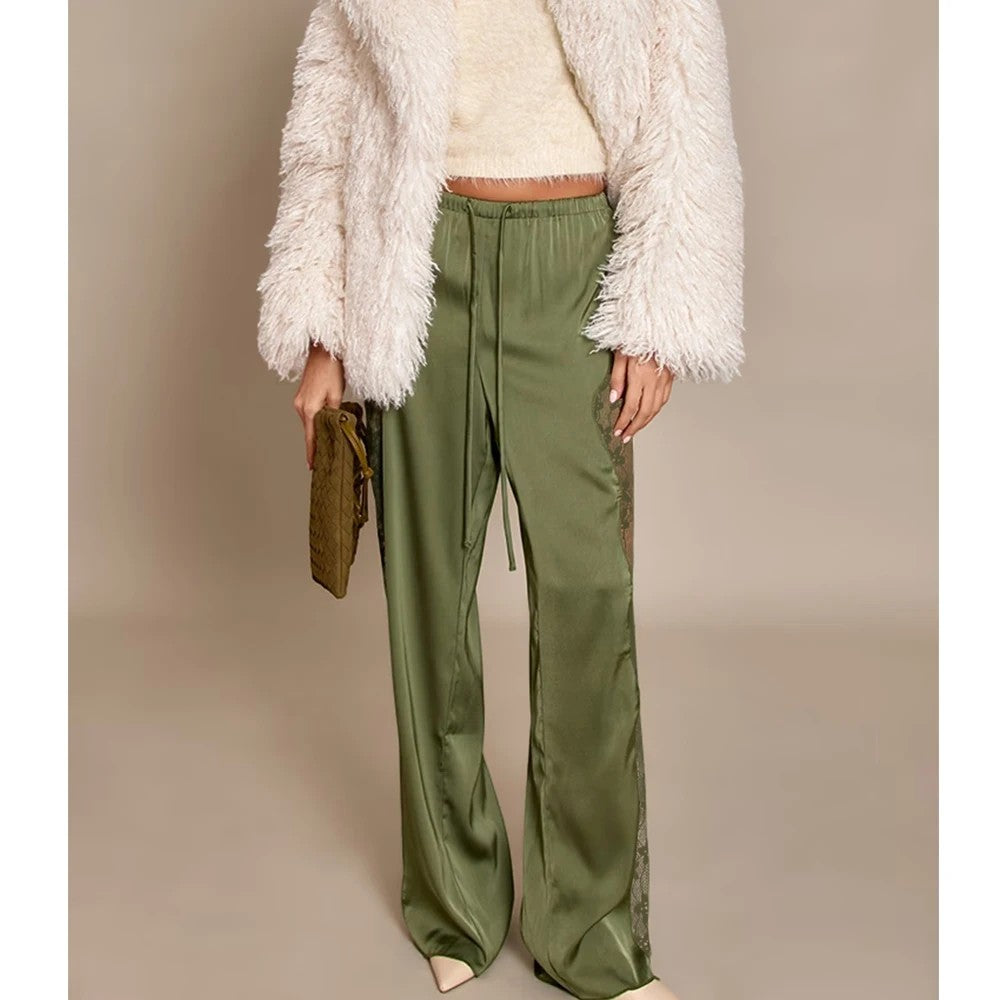 Sorrento Lace-Up Trousers - Emerald Green