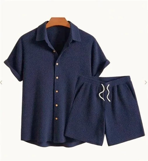 Sorrento Loose Shorts Set - Azure