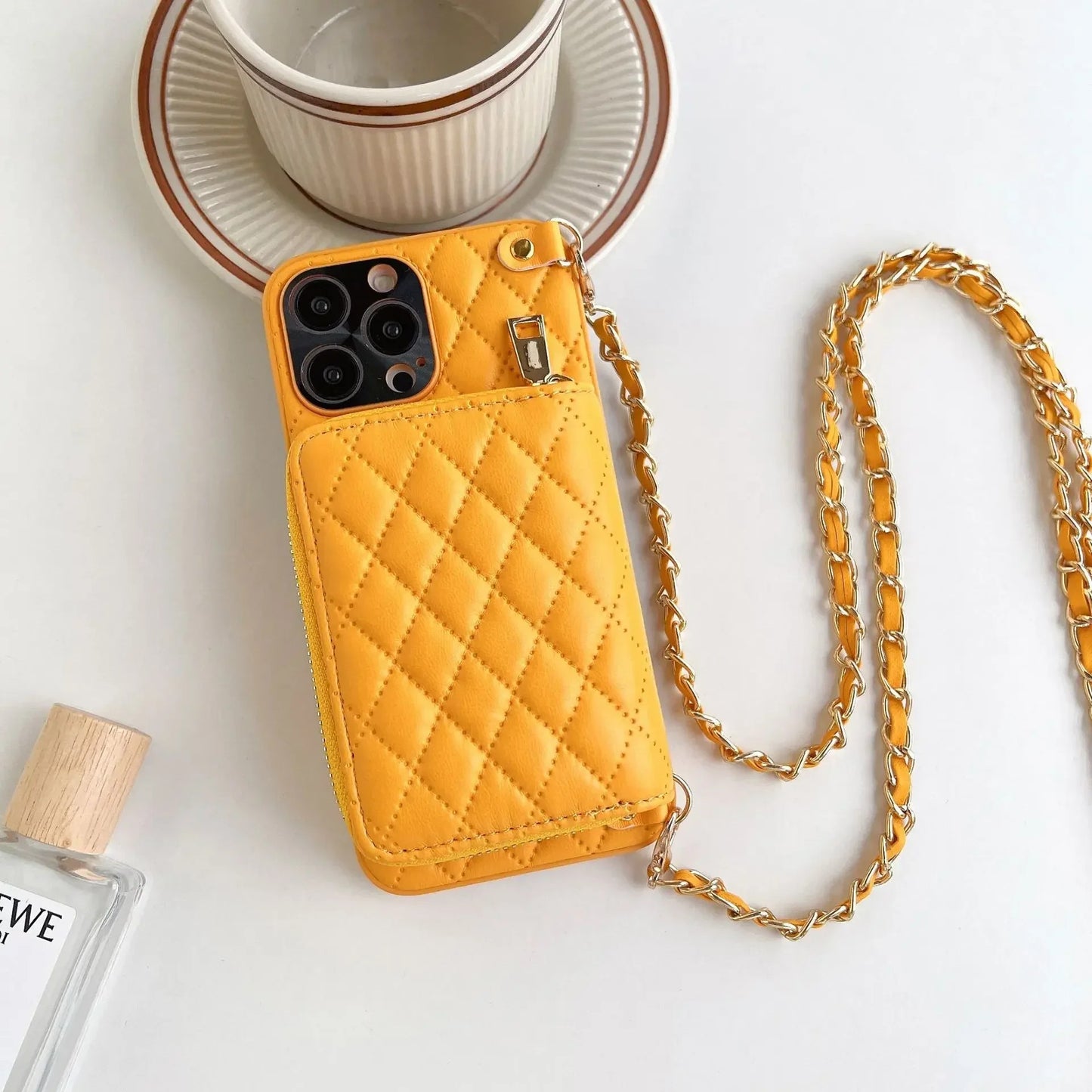 Ourense Leather Crossbody Case - Saffron
