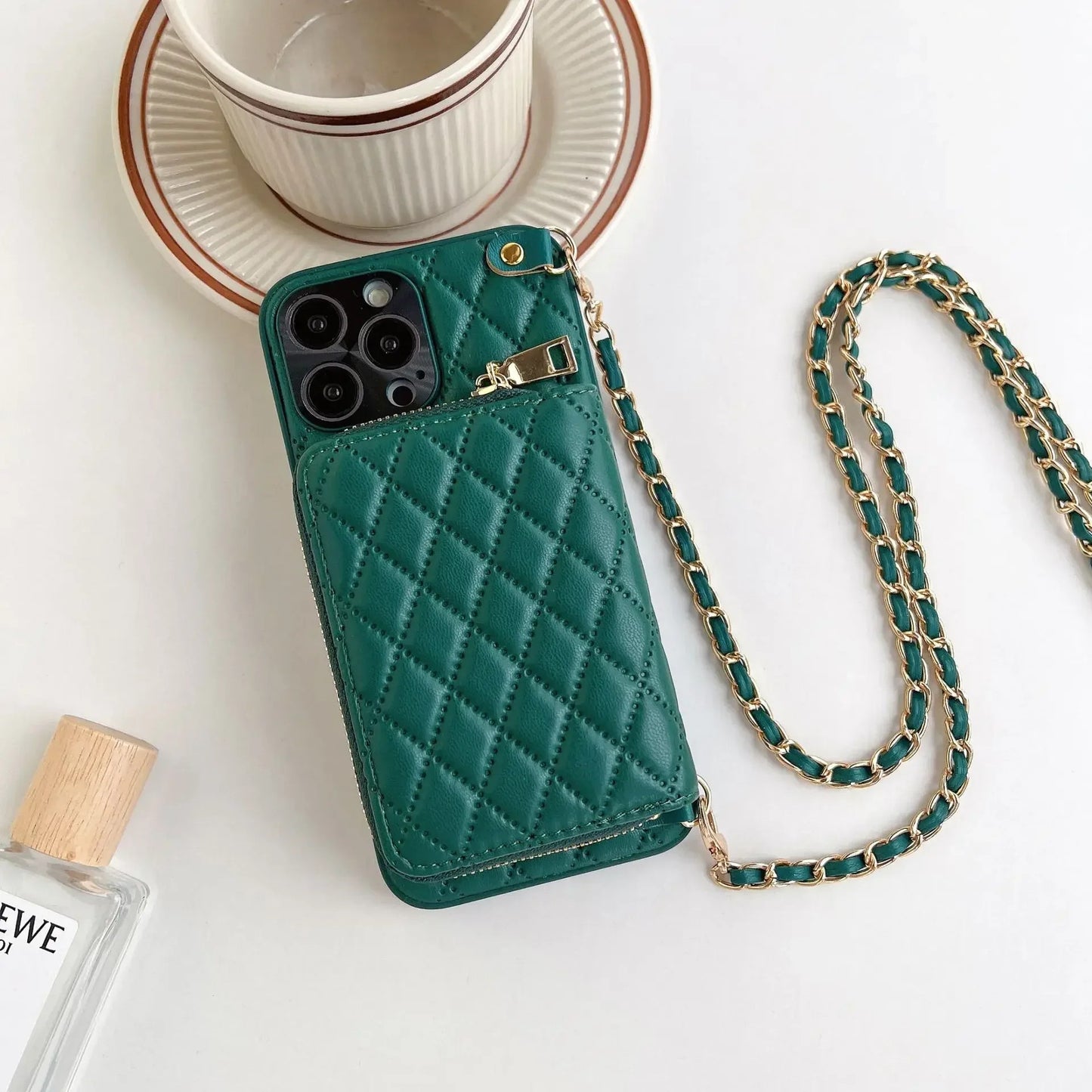 Ourense Leather Crossbody Case - Forest