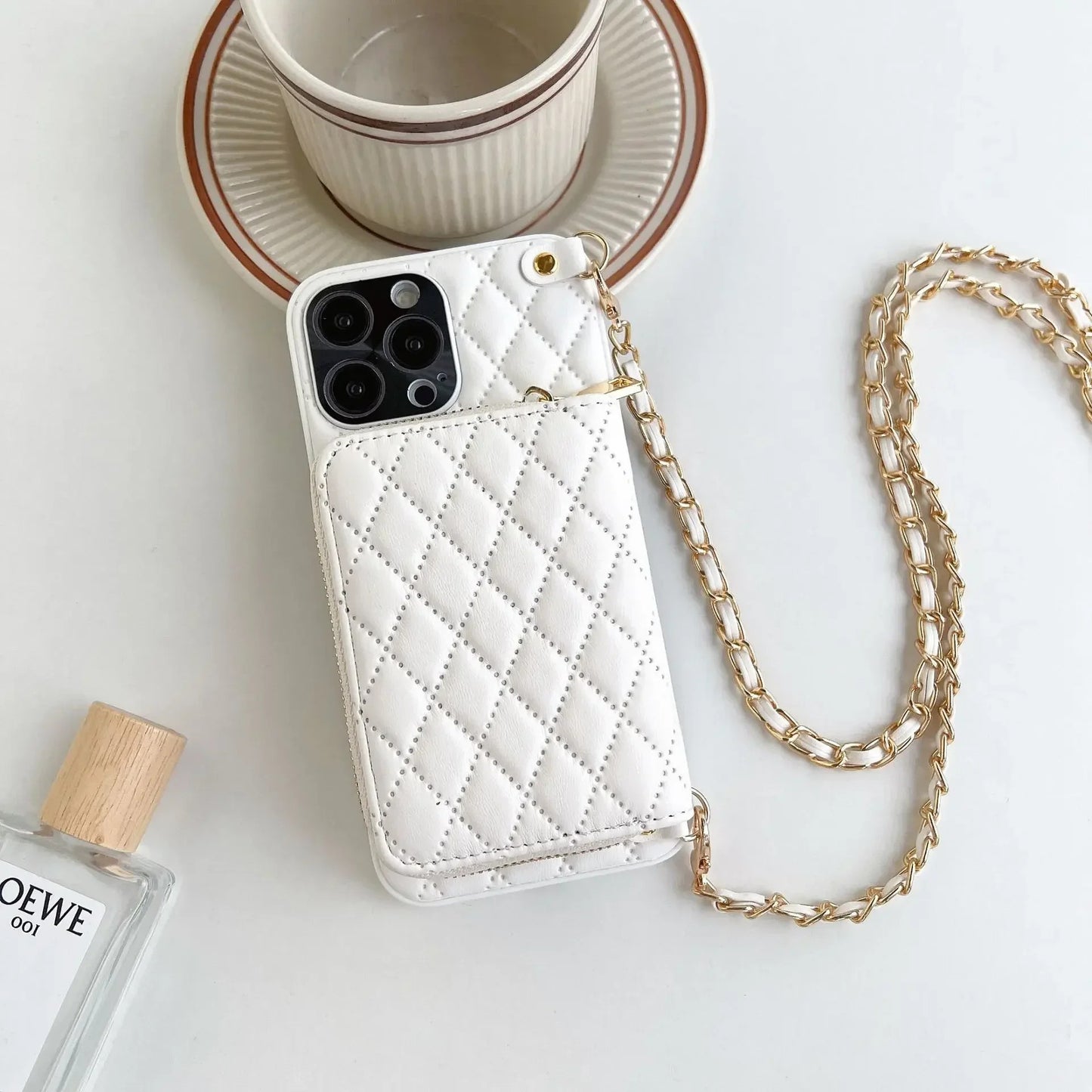 Ourense Leather Crossbody Case - Ivory