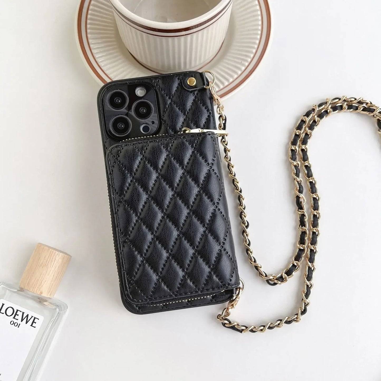 Ourense Leather Crossbody Case - Onyx