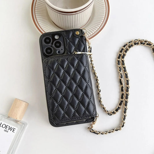 Ourense Leather Crossbody Case - Onyx