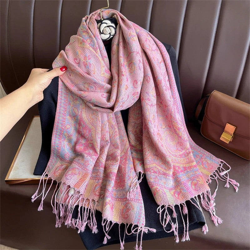 Paisley Pashmina Head Covering - Dusty Rose