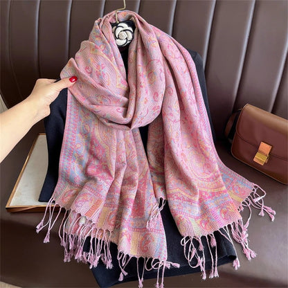 Paisley Pashmina Head Covering - Dusty Rose