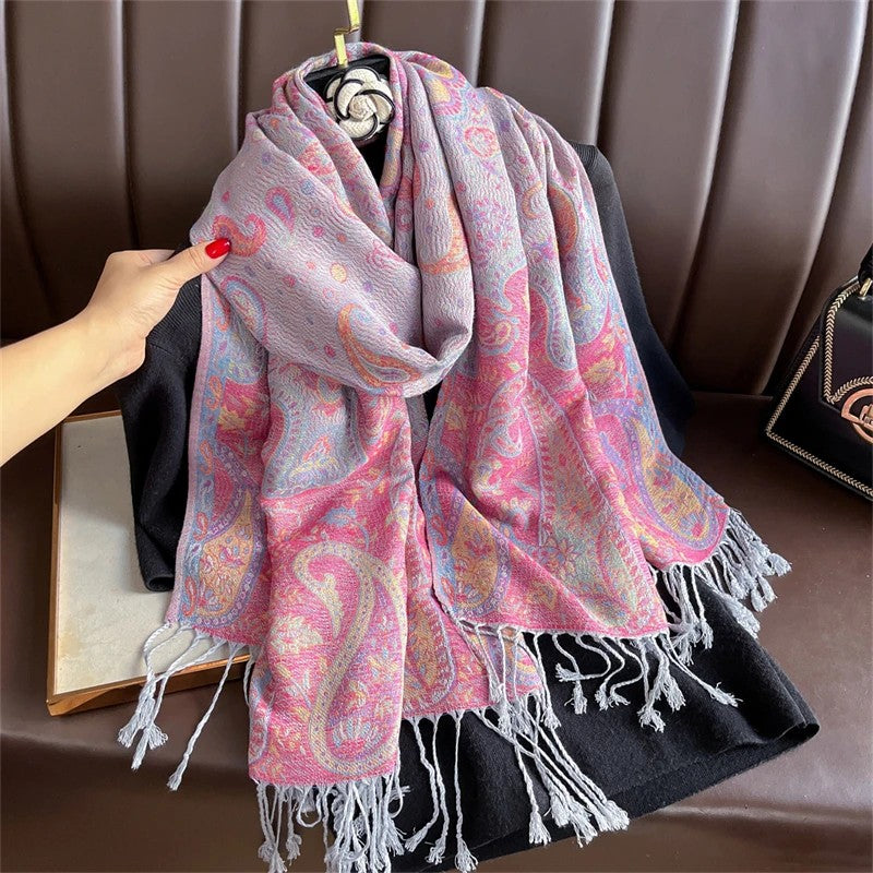 Paisley Pashmina Head Covering - Lilac Blossom