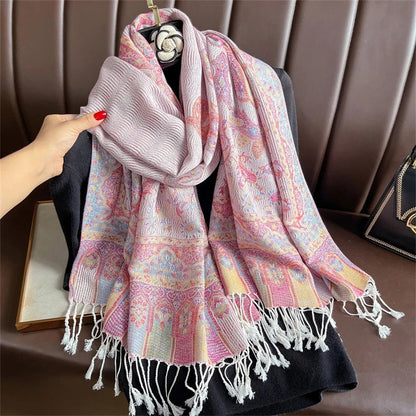 Paisley Pashmina Head Covering - Peach Mingle