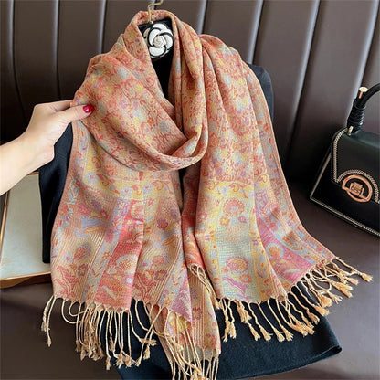 Paisley Pashmina Head Covering - Saffron Patch