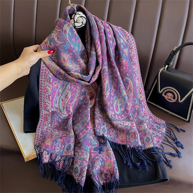 Paisley Pashmina Head Covering - Violet Dream