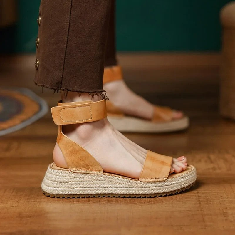 Palermo Leather Hemp Wedges