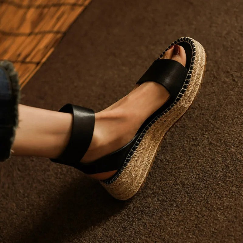Palermo Leather Hemp Wedges