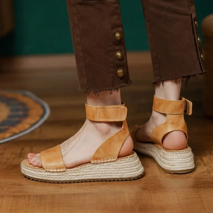 Palermo Leather Hemp Wedges