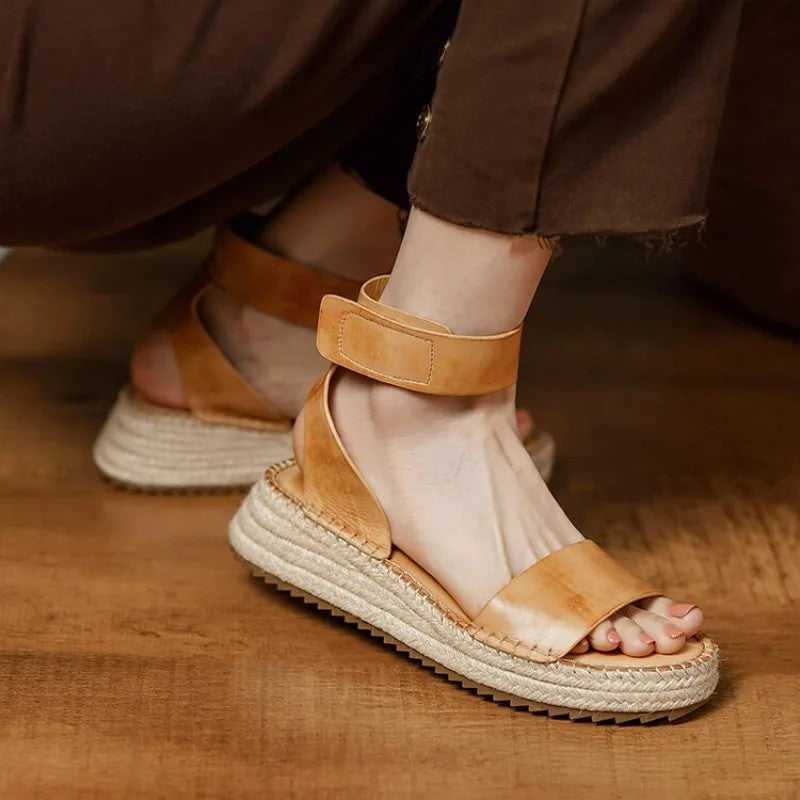 Palermo Leather Hemp Wedges
