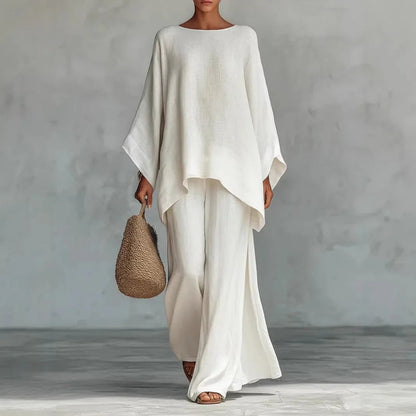 Palermo Linen Two Piece Set - White