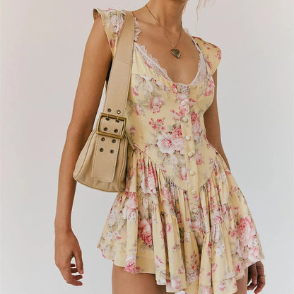 Paloma A-Line Sundress - Golden Floral