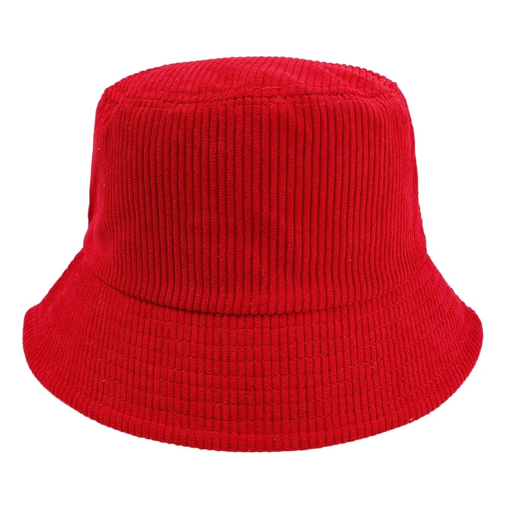 Pamplona Corduroy Bucket Hat - Crimson