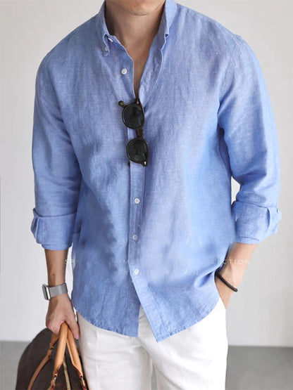 Pavia Linen Overshirt - Sky Blue