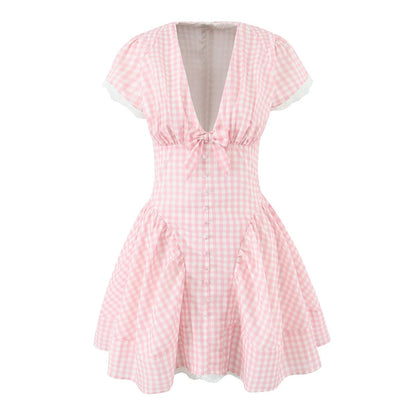 Pesaro Plaid Corset Mini Dress