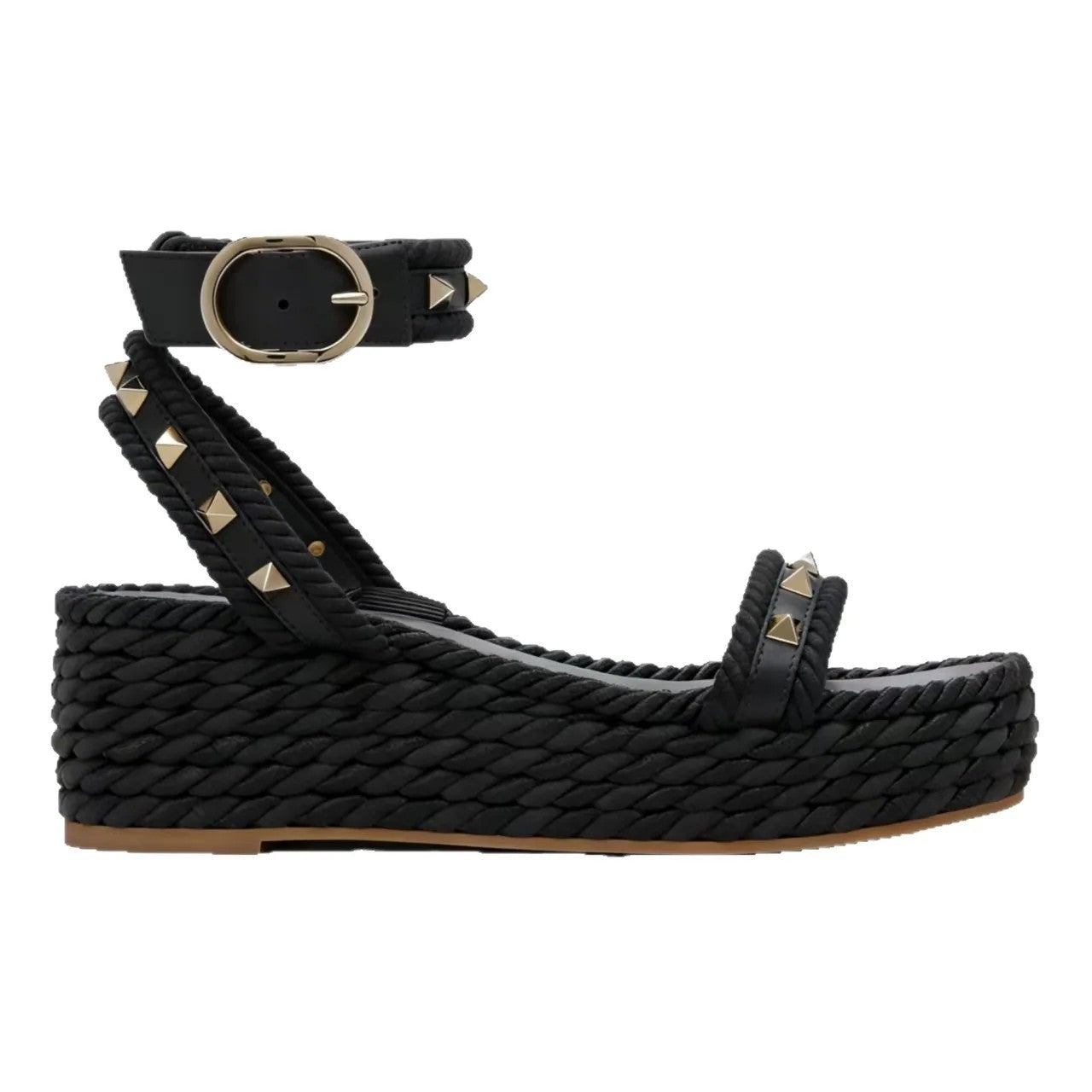 Pescara Studded Wedge Sandals - Black