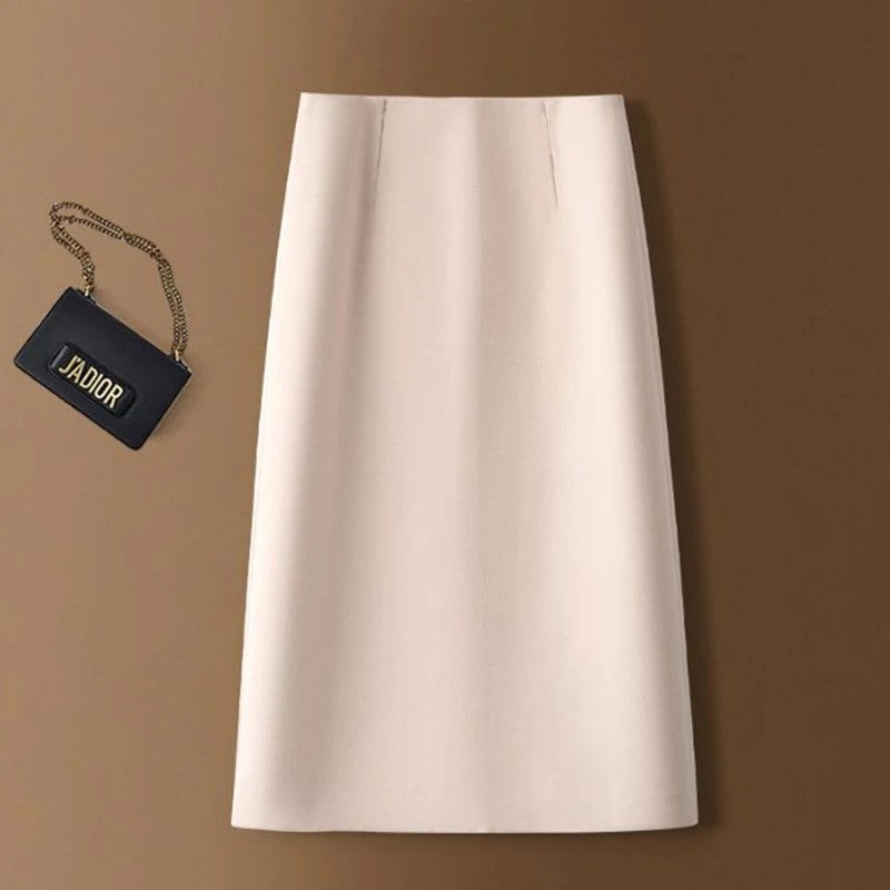 Pembrook Wool Midi Skirt - Ecru