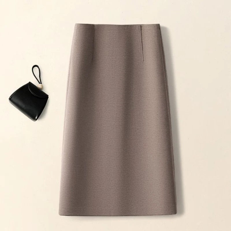 Pembrook Wool Midi Skirt - Olive Green