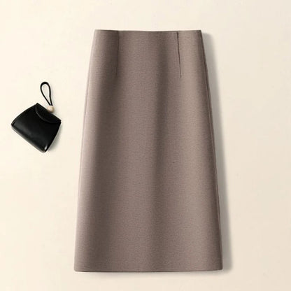 Pembrook Wool Midi Skirt - Olive Green
