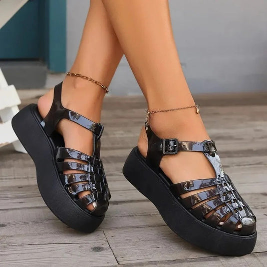 Perugia Patent Leather Fisherman Sandals