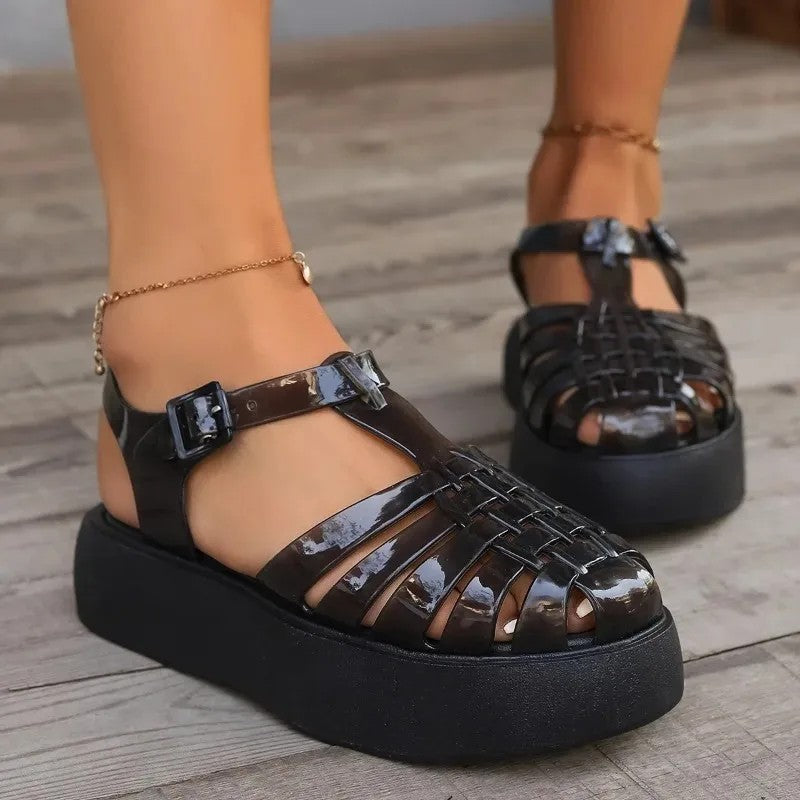 Perugia Patent Leather Fisherman Sandals