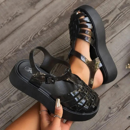 Perugia Patent Leather Fisherman Sandals