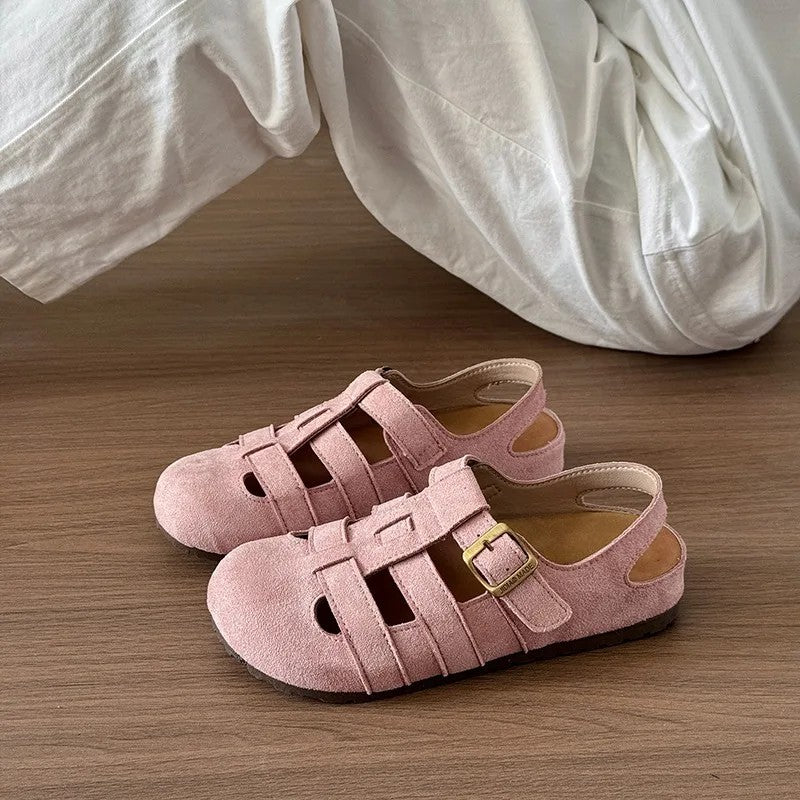 Piacenza Suede Sandals - Blush Pink