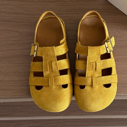 Piacenza Suede Sandals - Soft Yellow