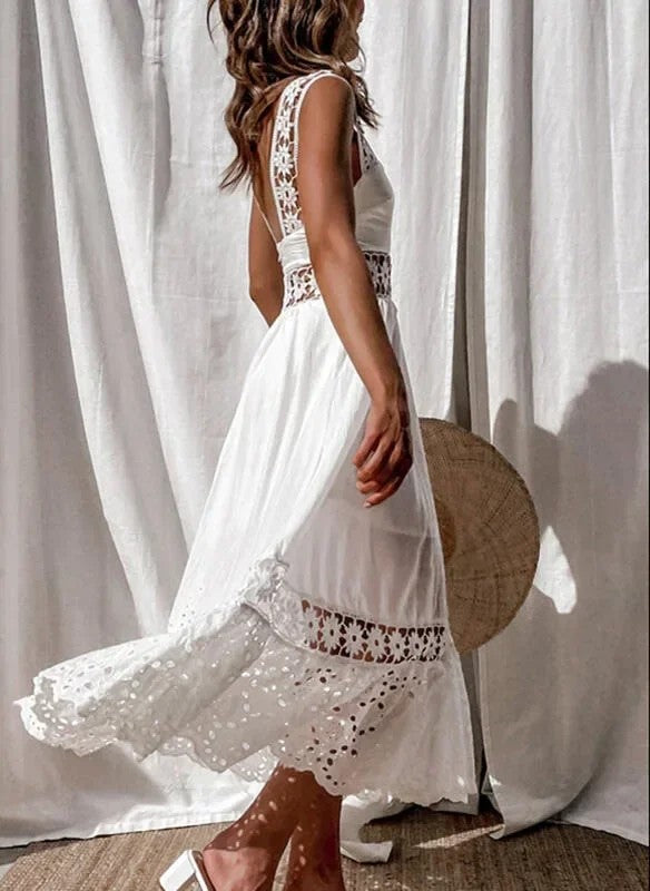 Pisa Cotton Lace Maxi Dress